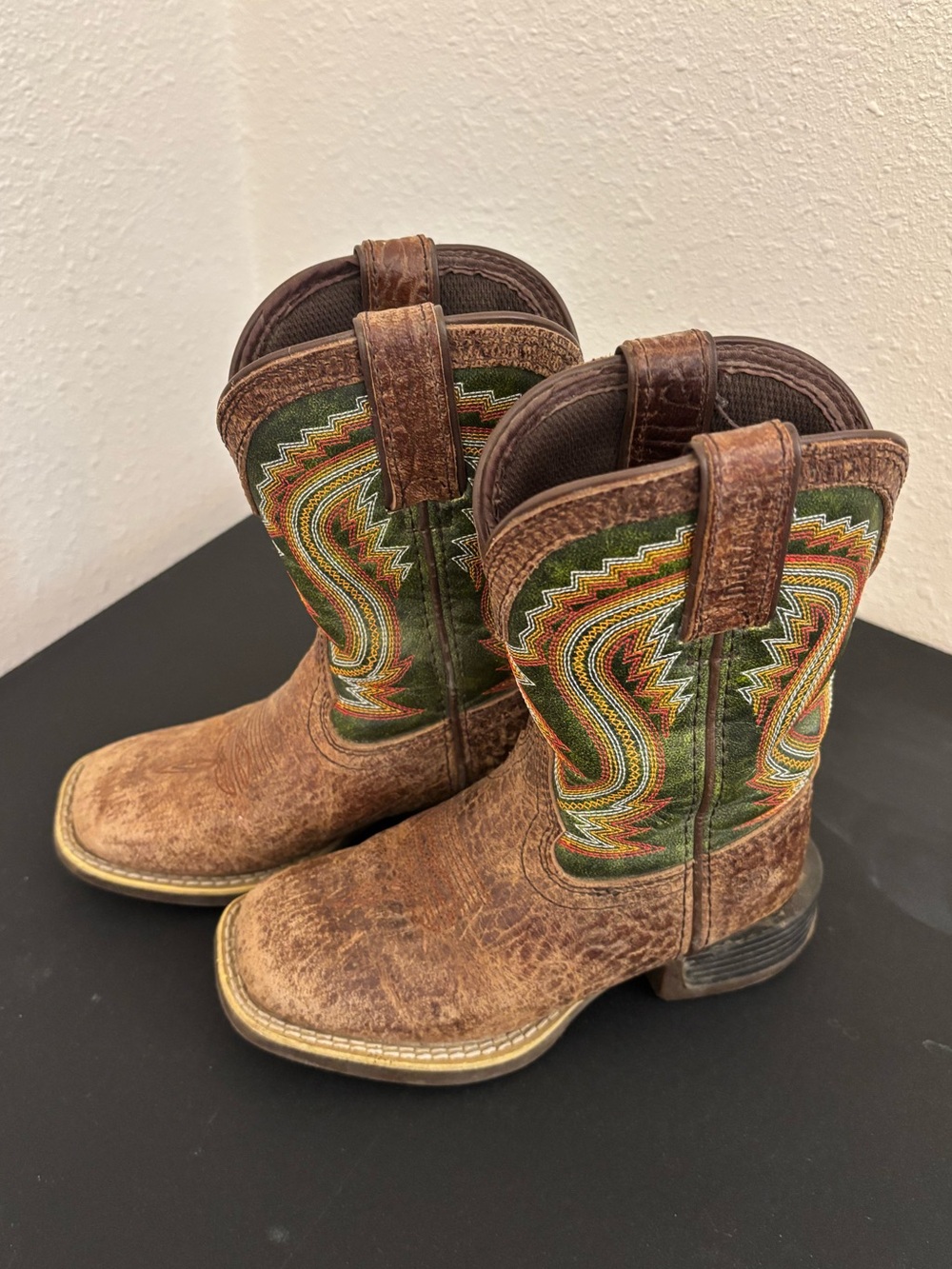 Durango Brown and Green Boys Cowboy Boots